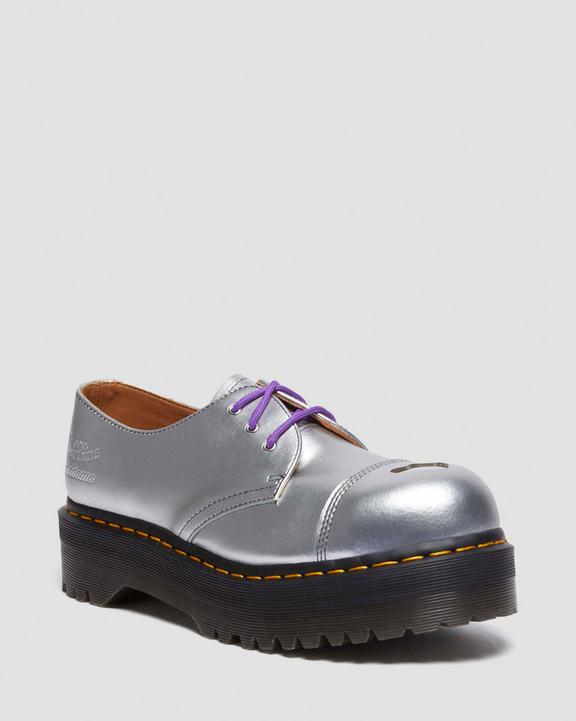 1461 Platform MADEME Leather Oxford Shoes in Silver | Dr. Martens