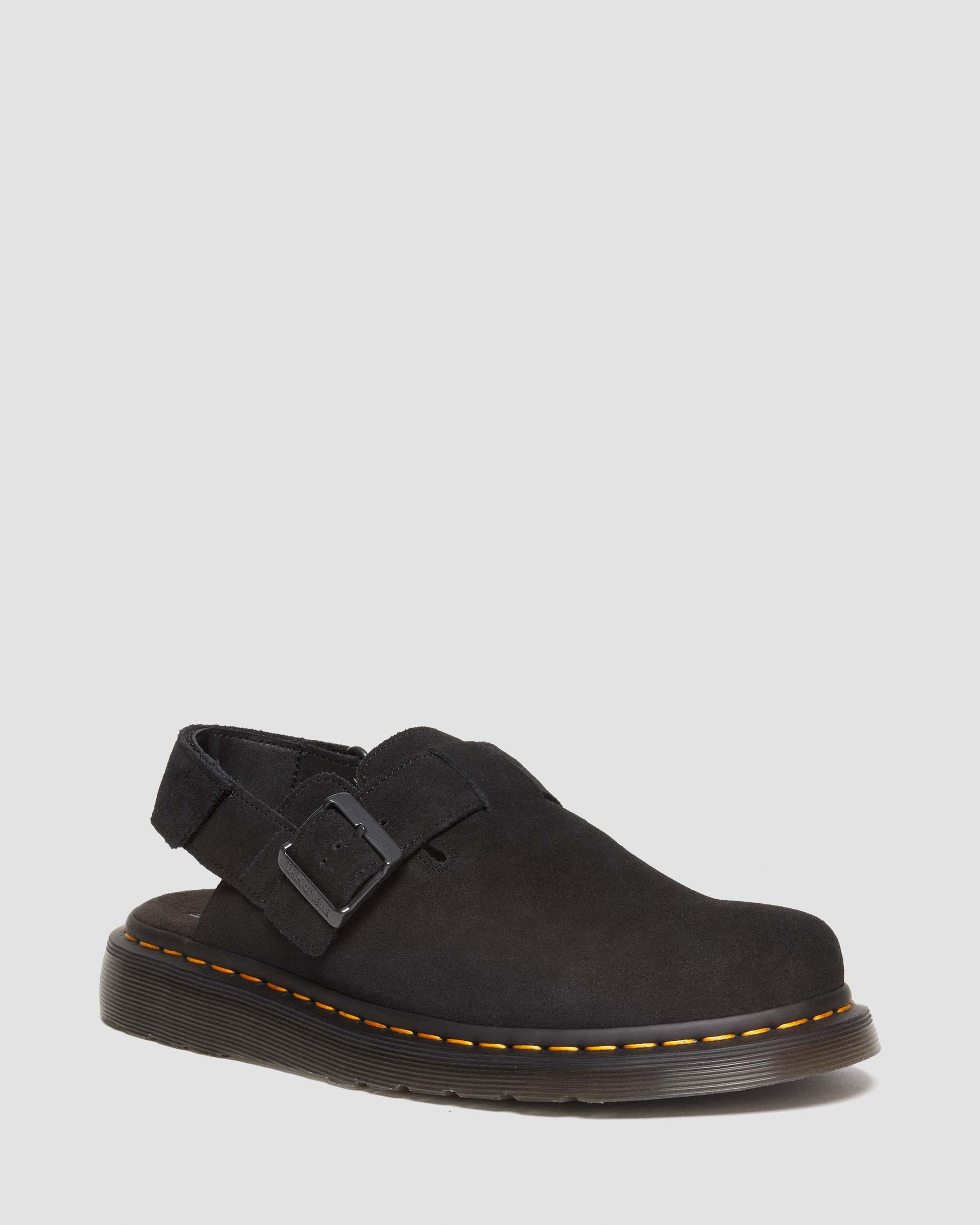 Jorge II Suede Slingback Mules in Black | Dr. Martens