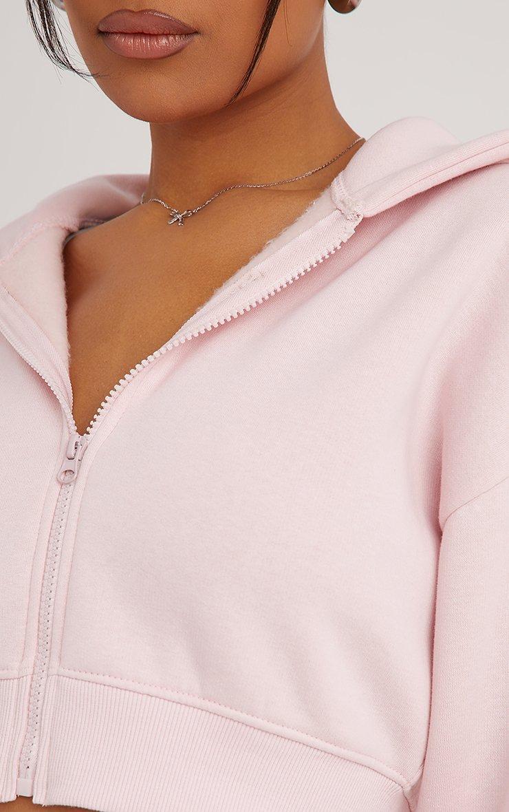 Zip Front Cropped Hoodie In Baby Pink | EGO US | EGO