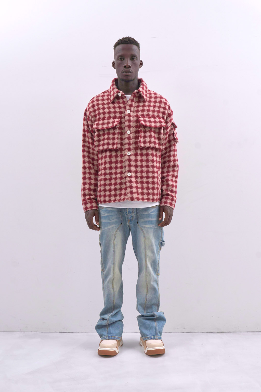 MILITARY CHECK JACKET - RED - MLVINCE