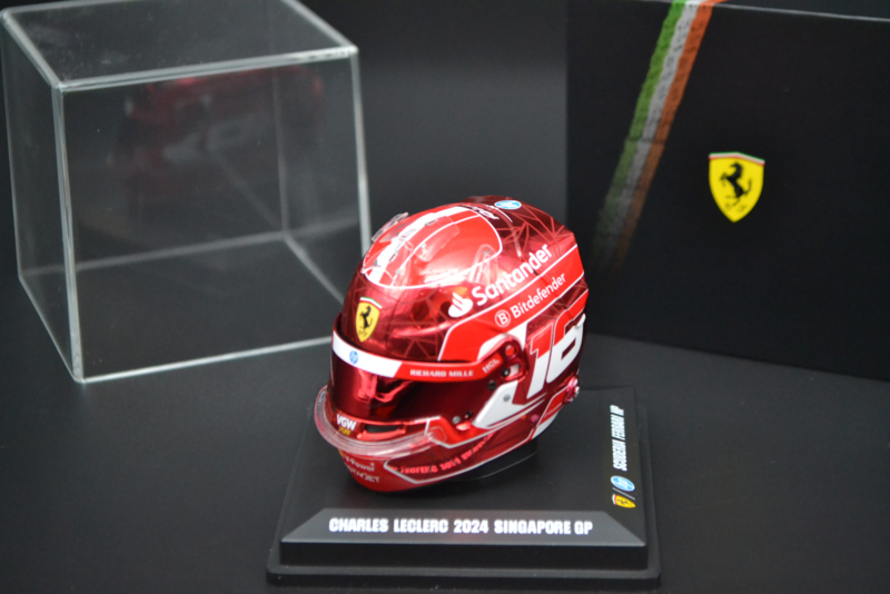 Charles Leclerc Scuderia Ferrari HP mini helmet Singapore Grand