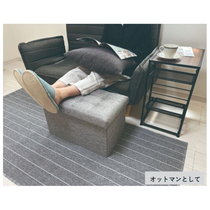 収納スツール グレー ダブル GYの通販｜ファブリックケース