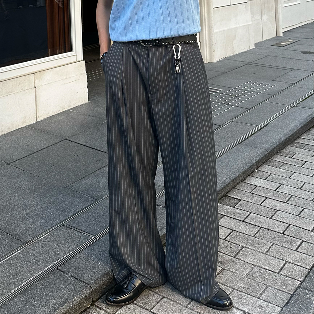 ストライプワイドスラックス | ファッション通販サイト NUGU