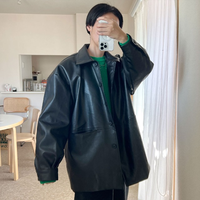 クラシックフェイクレザージャケット | ファッション通販サイト NUGU