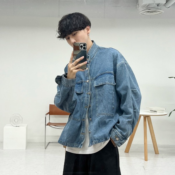 スタンドカラーポケットデニムジャケット | ファッション通販サイト NUGU