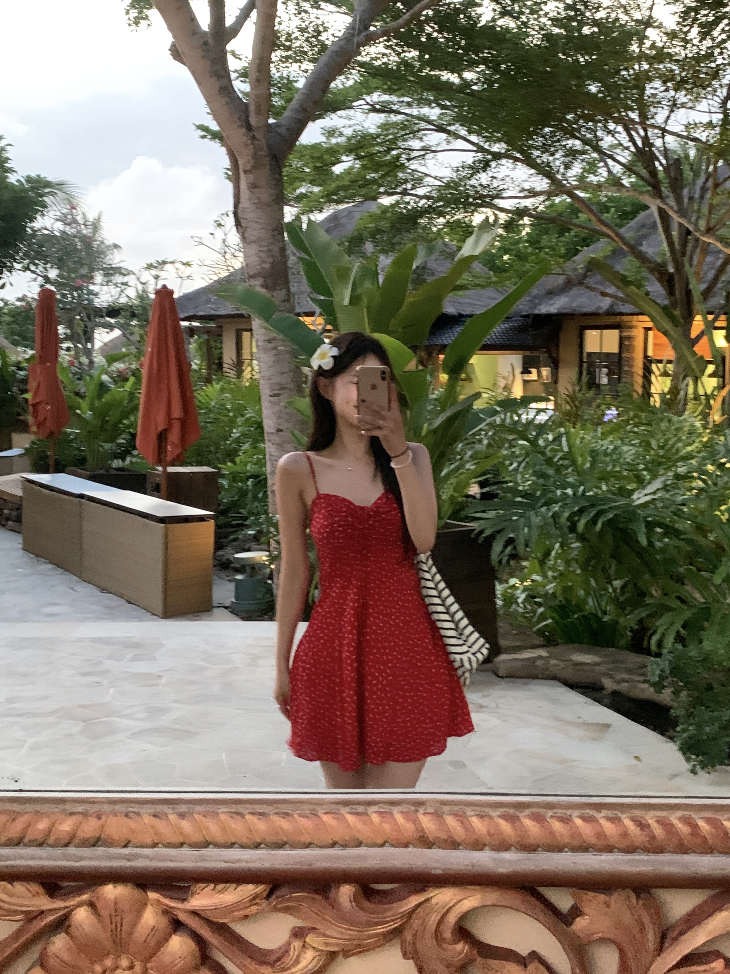 シャーリングハートネックキャミソールワンピース(3color