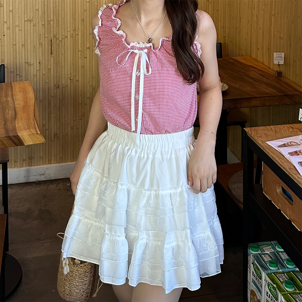 フリルウエストゴムミニスカート | ファッション通販サイト NUGU