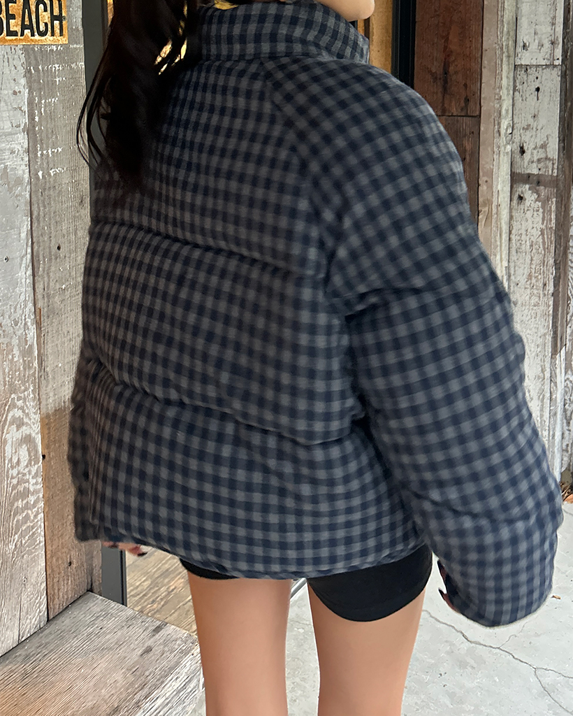 ギンガムチェックフェイクダウンジャケット | ファッション通販サイト NUGU