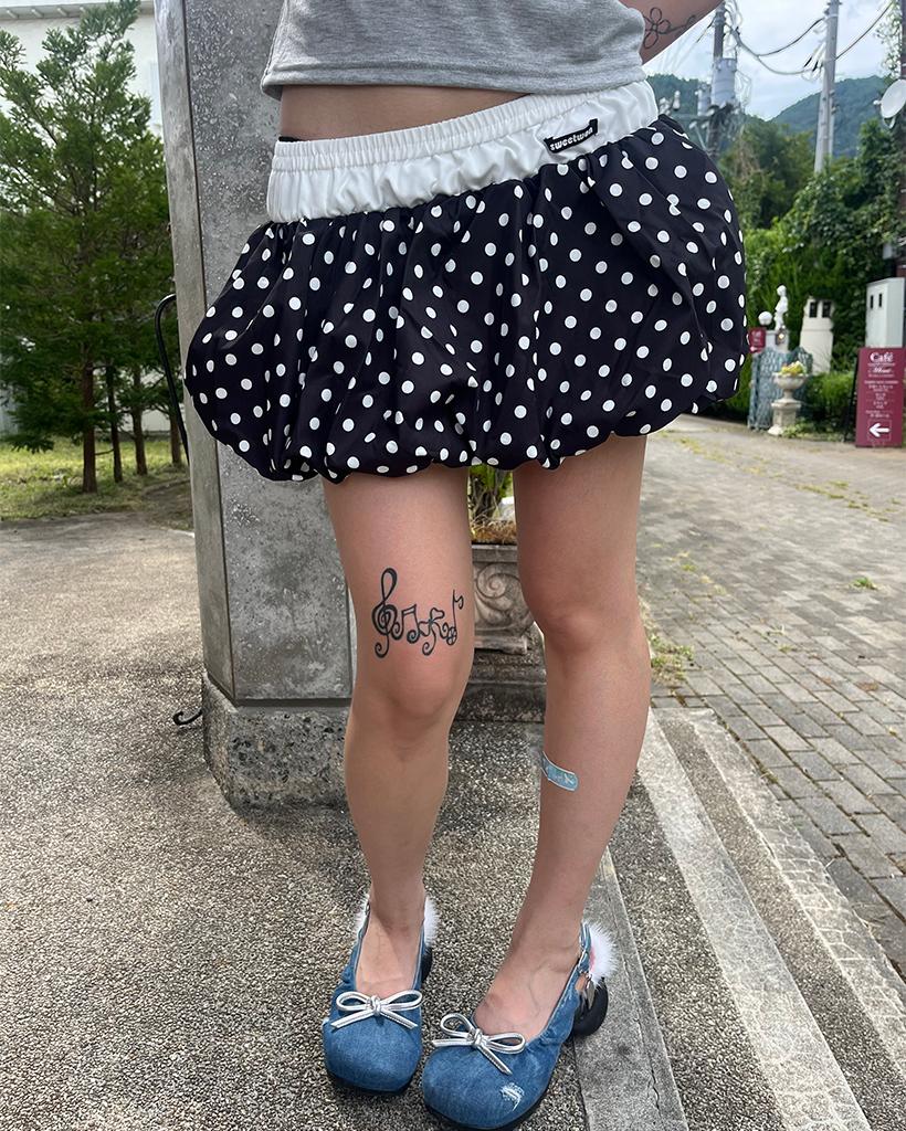 ドットレイヤードバルーンマイクロミニスカート | ファッション通販