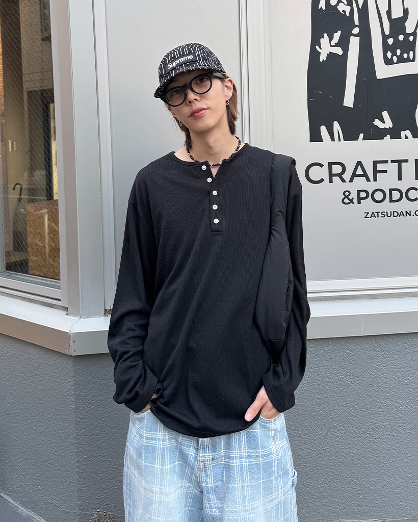 ユニセックス)ベーシックヘンリーネックニット | ファッション通販