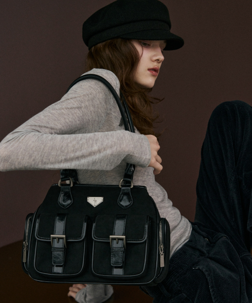 Multi Pocket Suede Shoulder-Bag [BLACK] | ファッション通販サイト NUGU