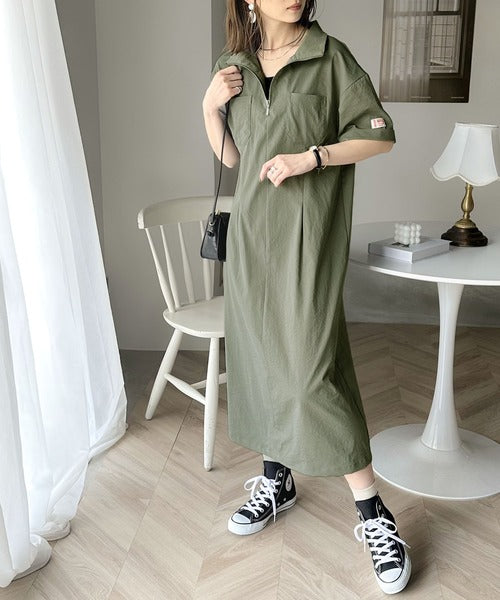 JaVaジャバ 別注》大人のワークテイスト。コットンライクハーフジップ