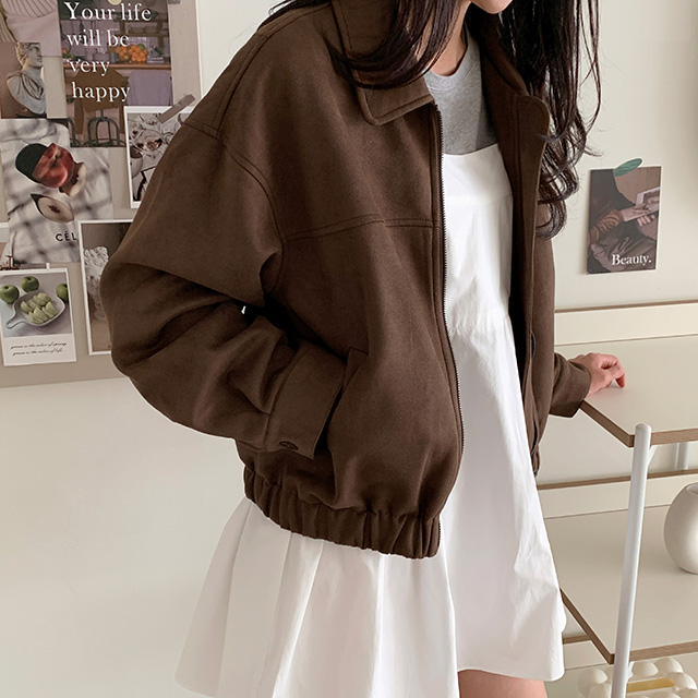 1万枚突破)(unisex)スウェードブルゾンジャケット (4color