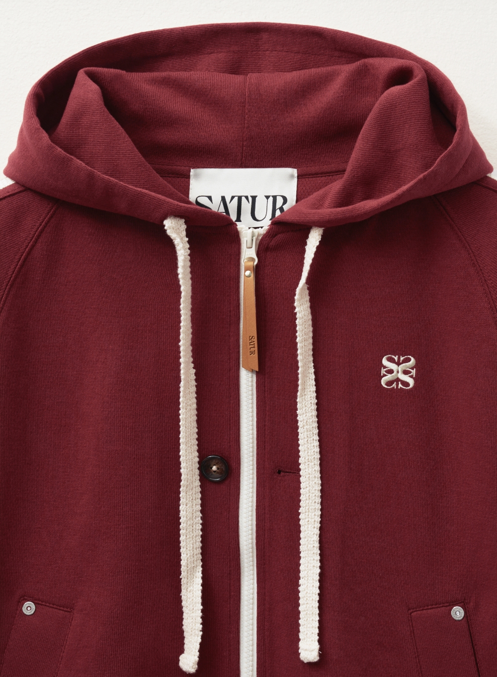 Lawton Loose Fit Hood Zip-up - Burgundy | ファッション通販サイト NUGU
