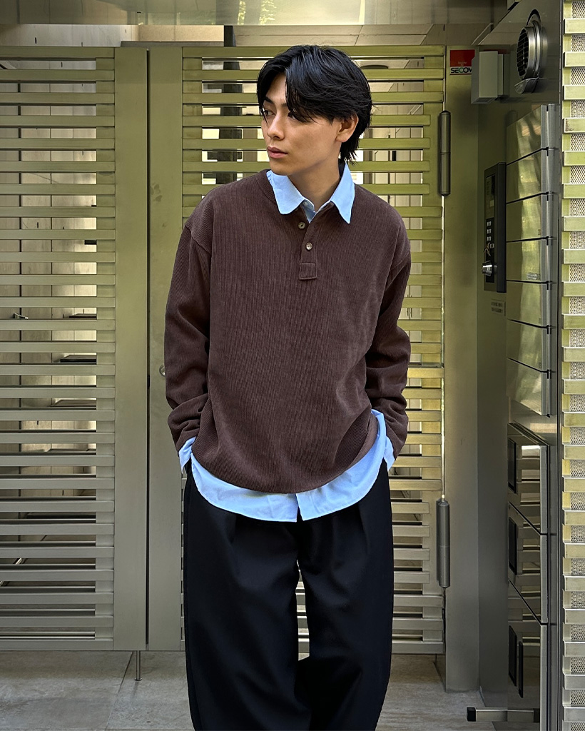 ベーシックヘンリーネックロングTシャツ | ファッション通販サイト NUGU