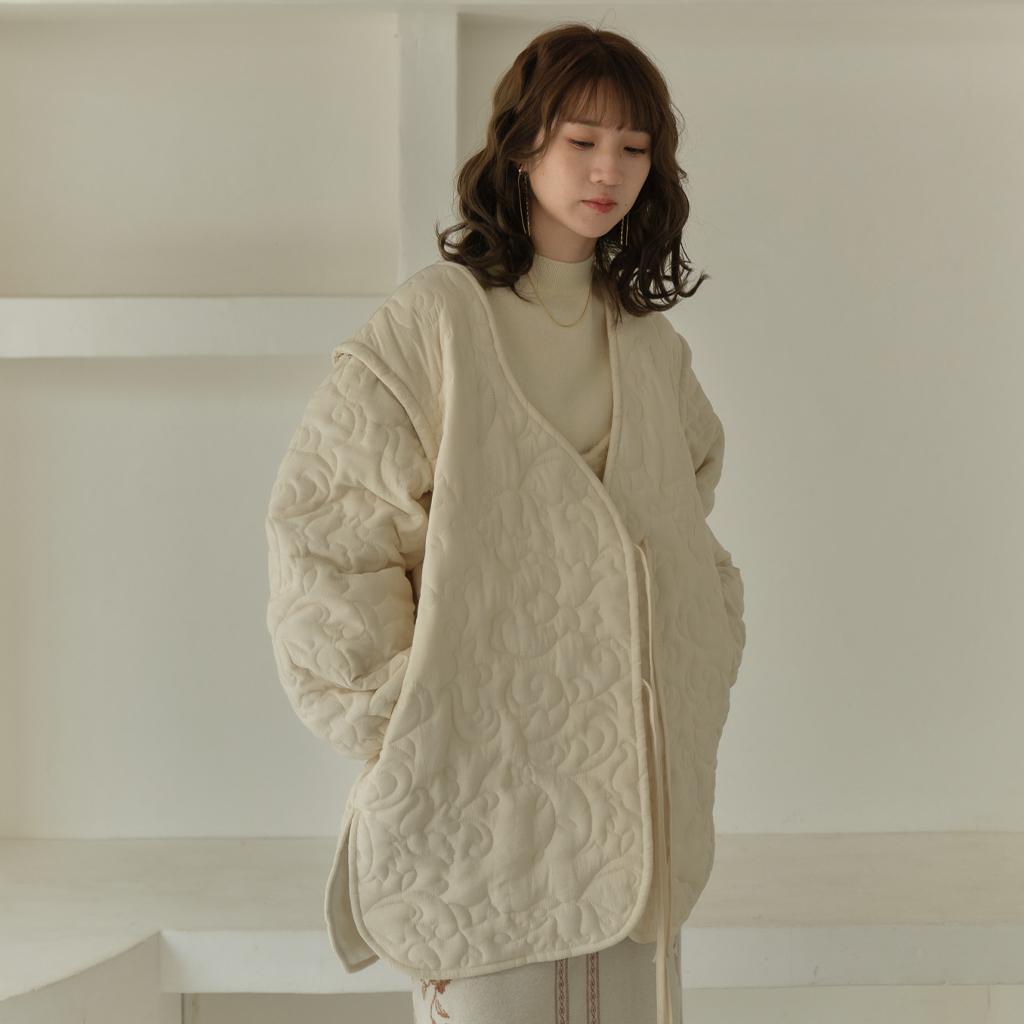 leaf pattern 2way quilting coat | ファッション通販サイト NUGU