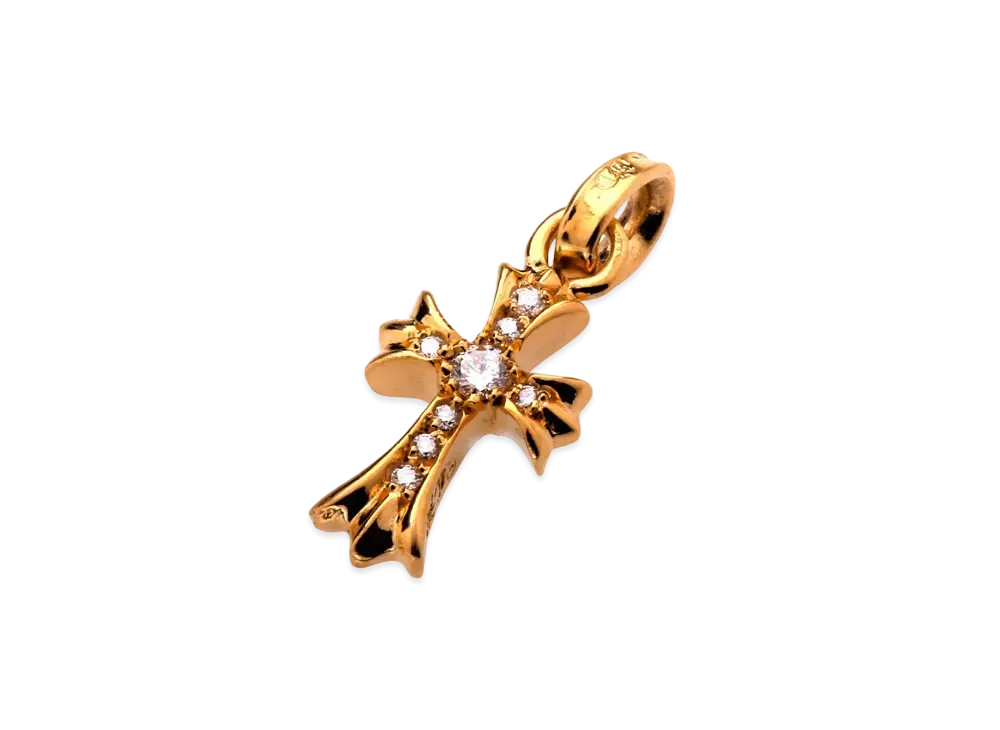 クロムハーツ 22K CH クロス ベビーファット チャーム ウィズ パヴェ