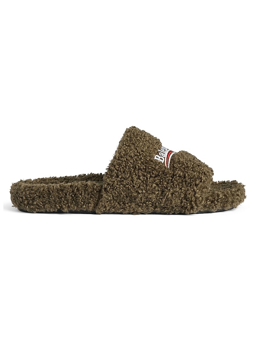 Balenciaga Furry Slide Sandals | Saks Fifth Avenue