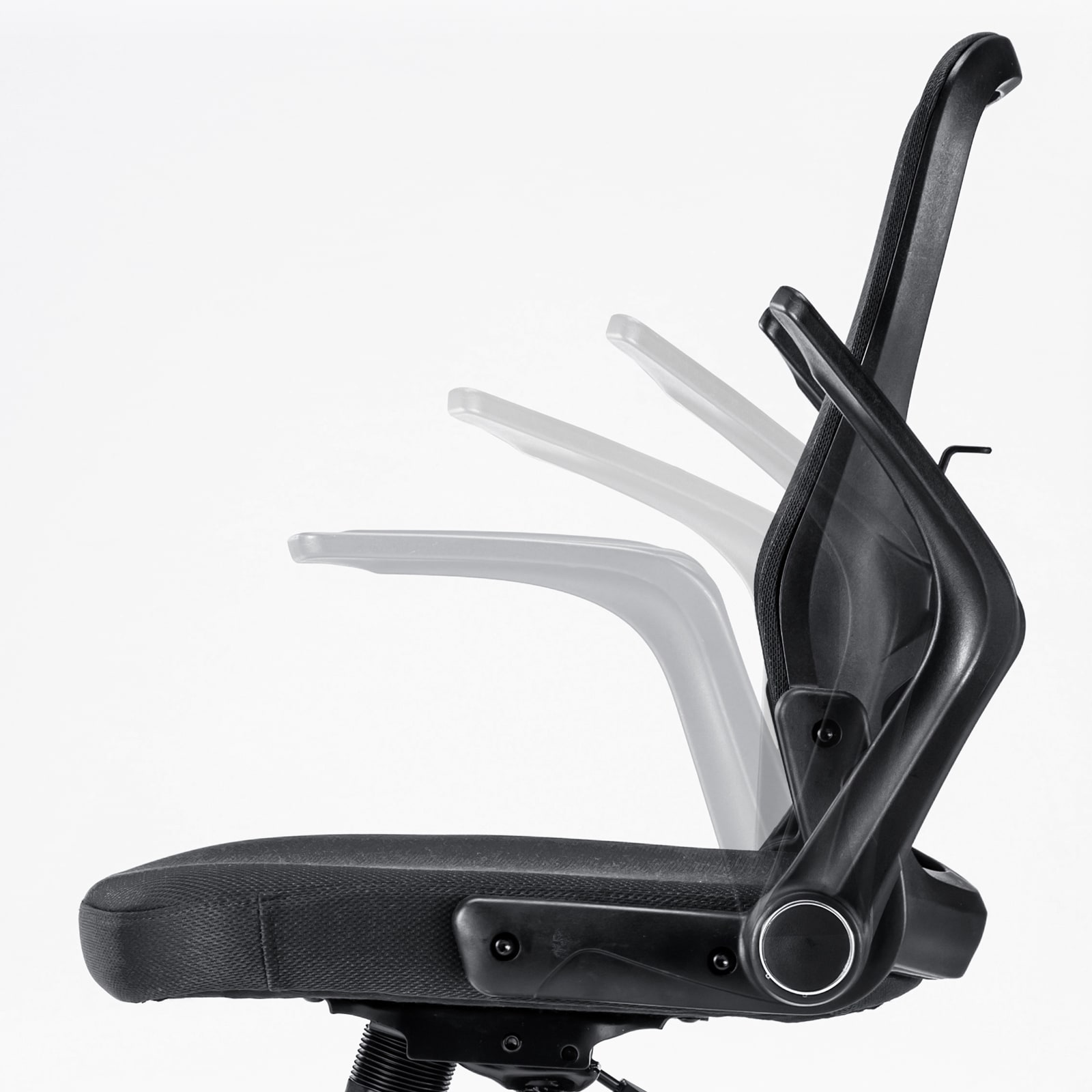 SNC-NET21BK【メッシュチェア】肘跳ね上げ可能、スタイリッシュな