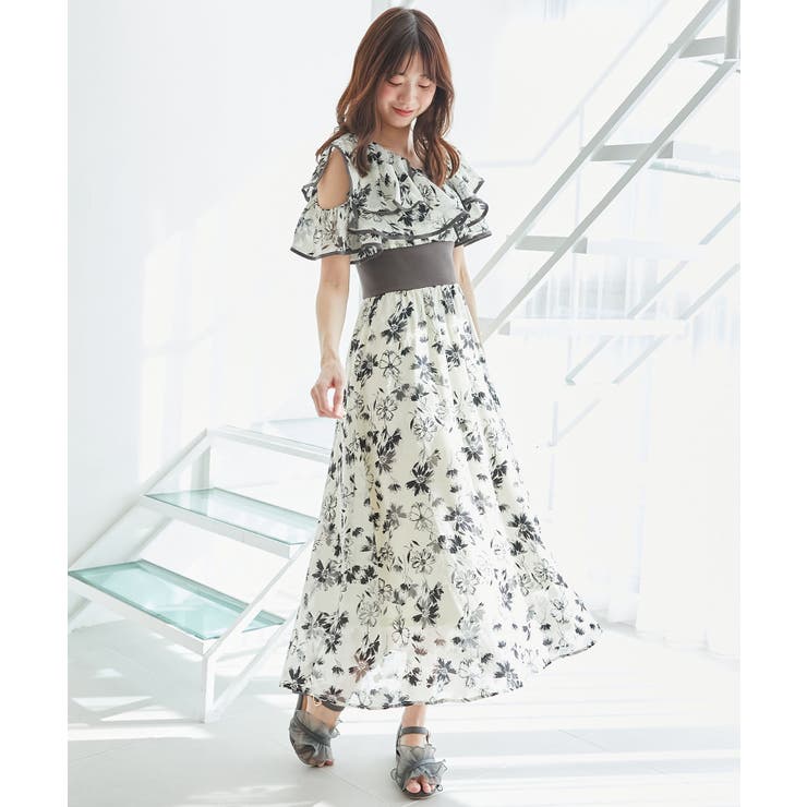 ダブルカラーコルセットワンピース[品番：CTYW0003354]｜MAJESTIC