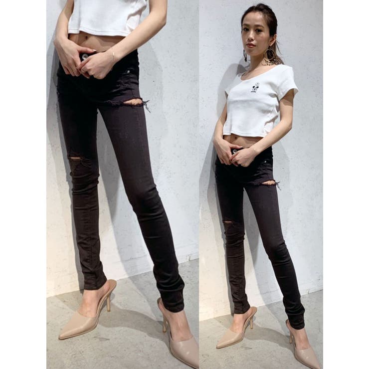SIDE RIPPED スキニーデニムパンツ[品番：MKSW0011960]｜GYDA
