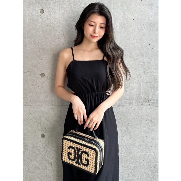 GOLDS♡ビジューバックル付き♡ゴールドチェーン♡配色キャミトップス