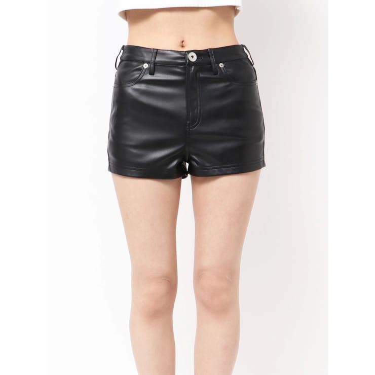 ハイウエストフェイクレザーショートパンツ[品番：MKSW0065868]｜GYDA