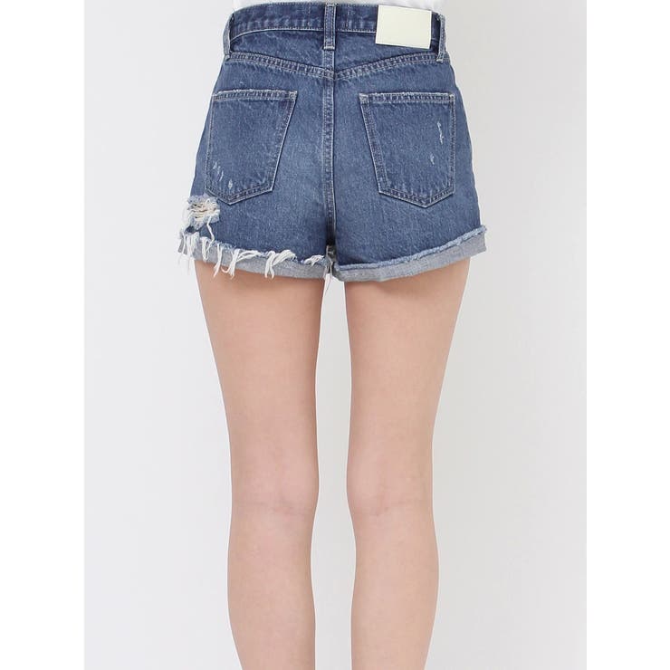 ジャストウエストダメージデニムショートパンツ[品番：MKSW0062434