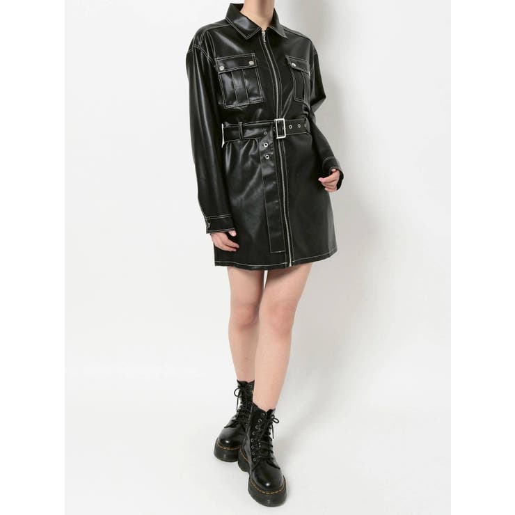 フロントZIPミニワンピース[品番：MKSW0048045]｜jouetie（ジュエティ