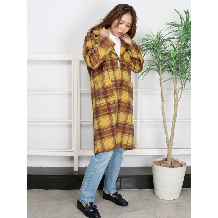 sw】チェックチェスターコート[品番：MKSW0016773]｜dazzlin（ダズリン