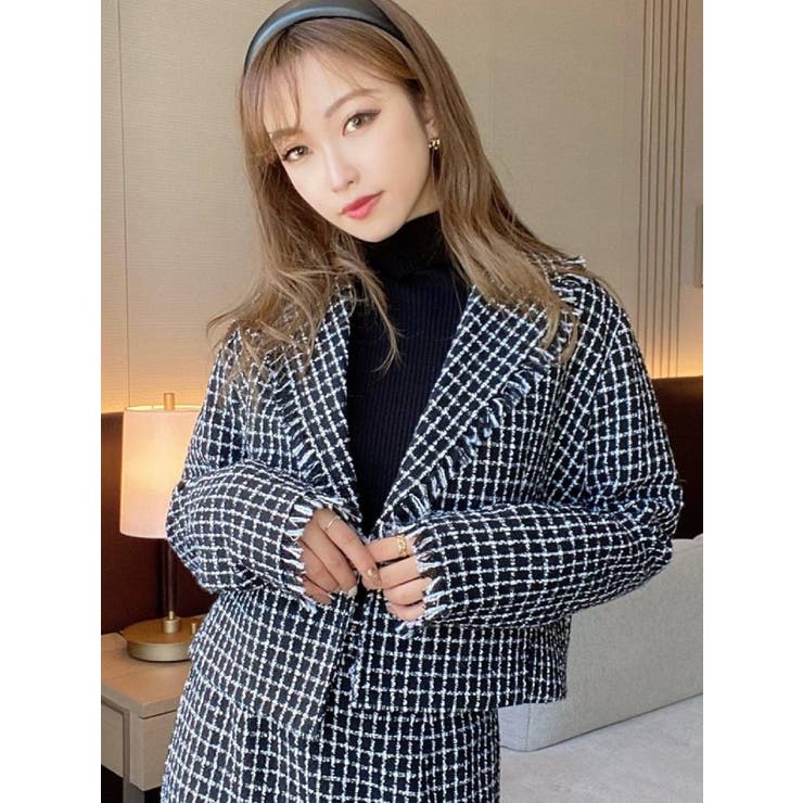 ツイードテーラードジャケット【セットアップ着用可能】[品番