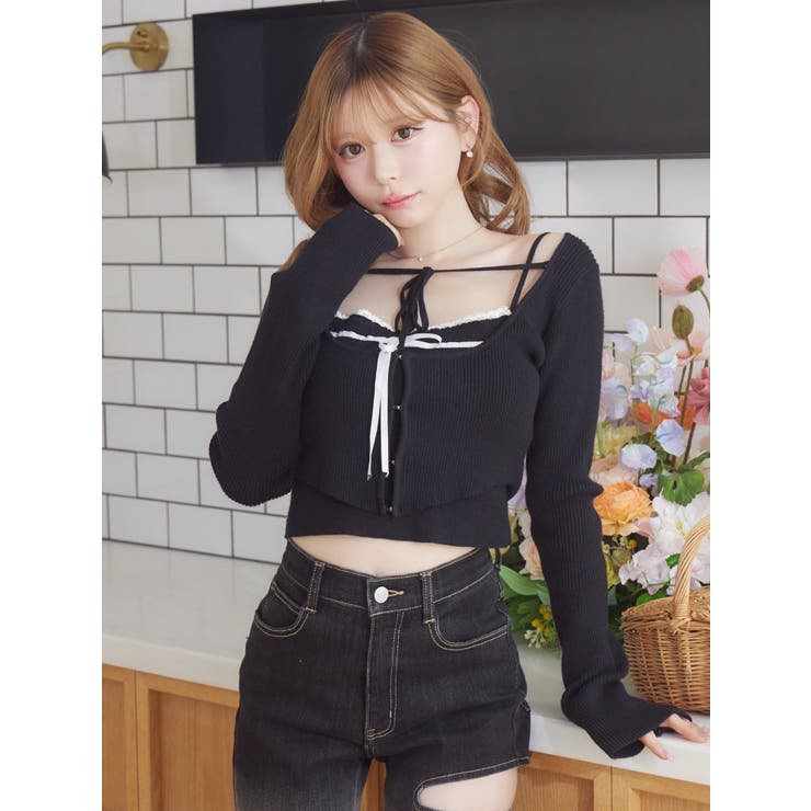 バイカラーキャミニットアンサンブル[品番：MKSW0068245]｜EATME