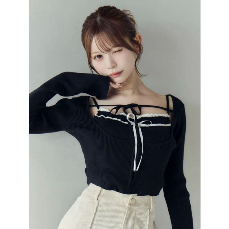 バイカラーキャミニットアンサンブル[品番：MKSW0068245]｜EATME