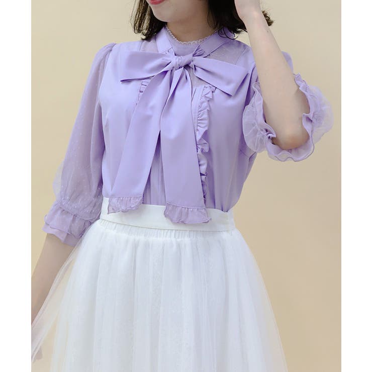 ビッグリボンスタンド襟ブラウス[品番：IGAW0006609]｜axes femme