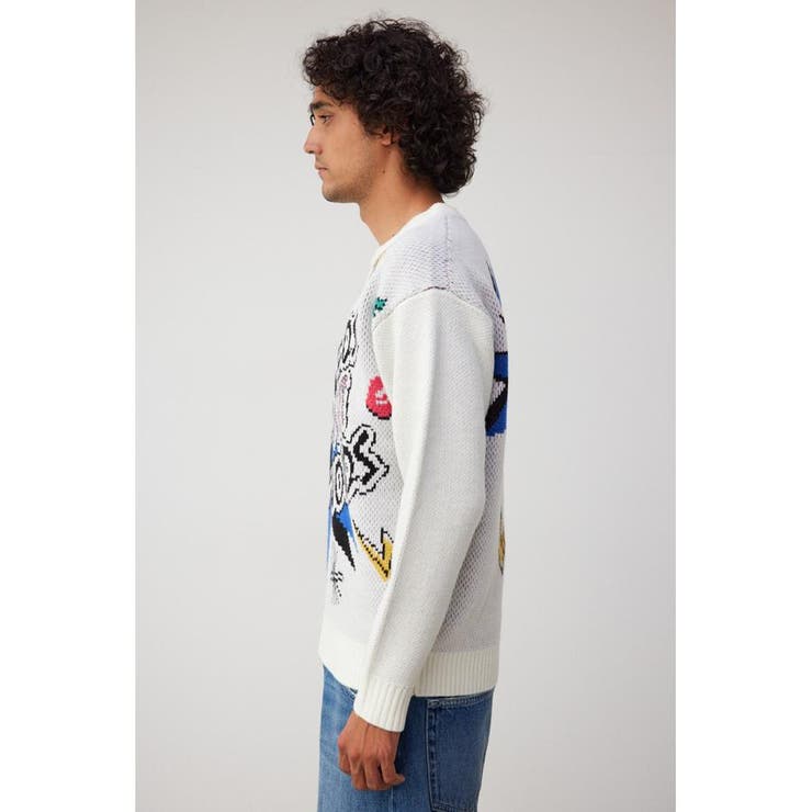 スカルグラフィック総柄ニット[品番：AZLW0021516]｜AZUL BY MOUSSY