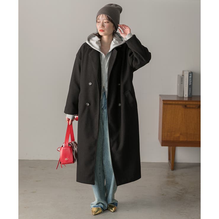 ダブルチェスターロングコート チェスターコート ロングコート[品番