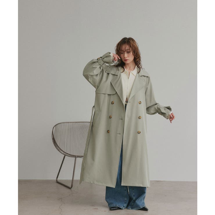 キャンディースリーブロングトレンチコート[品番：ADEW0003767]｜ad