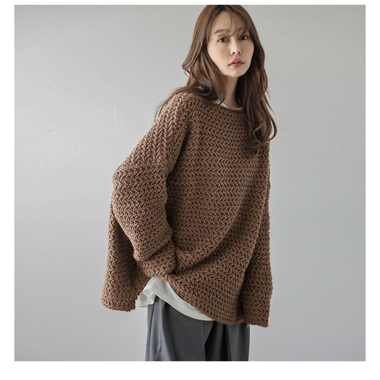 ローゲージニット セーター オーバーサイズ[品番：AMLW0002500]｜AMELY