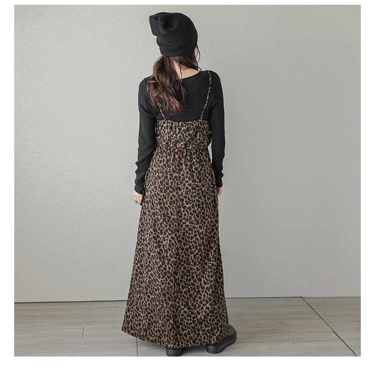 キャミワンピース ヒョウ柄 レオパード[品番：AMLW0003297]｜AMELY