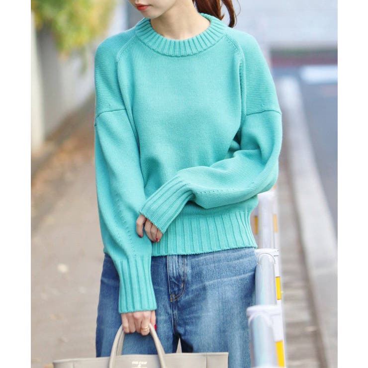 IENA イエナ】カシミヤ混天竺クルーネックプルオーバー◇[品番