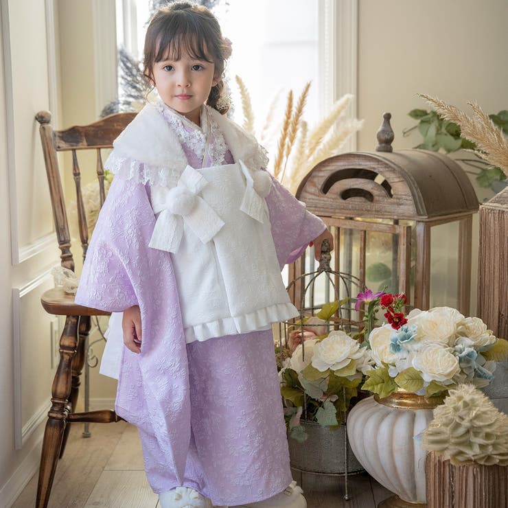 プリンセス被布セット 七五三 3歳女の子 着物 和装 キャサリンコテージ