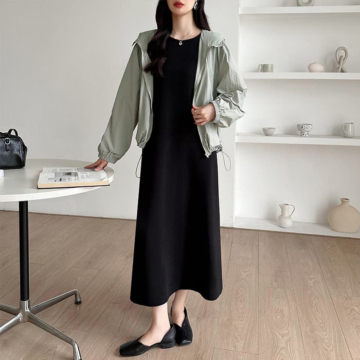 ロングワンピース フレンチリーブ 夏ワンピース[品番：COCW0004496