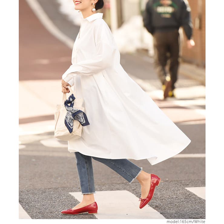 オーバーフレアスキッパーシャツワンピースcocaオリジナル(ロング