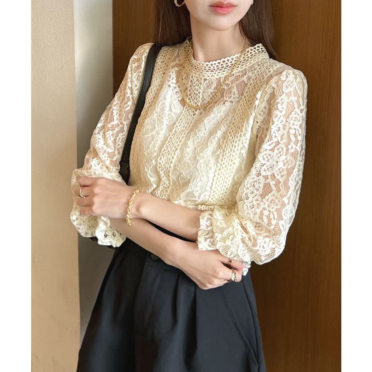 選べる2タイプで高見え。総レースレディトップス[品番：FI000005520