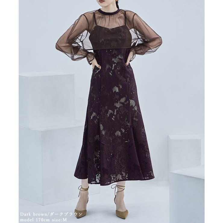 etoll エトル 3wayシフォンボレロ&レースキャミドレス[品番