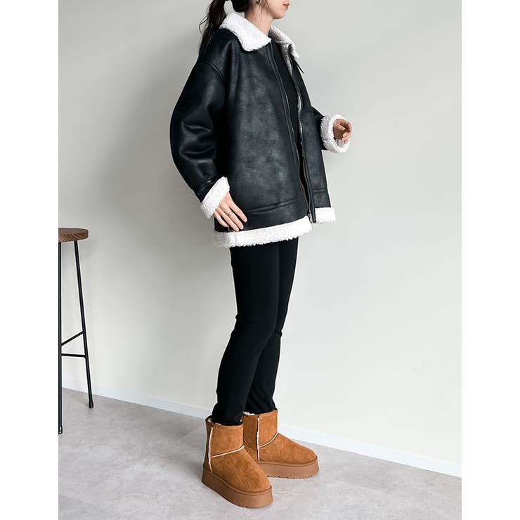 フェイクレザーボンバージャケット[品番：GS000022516]｜Re:EDIT