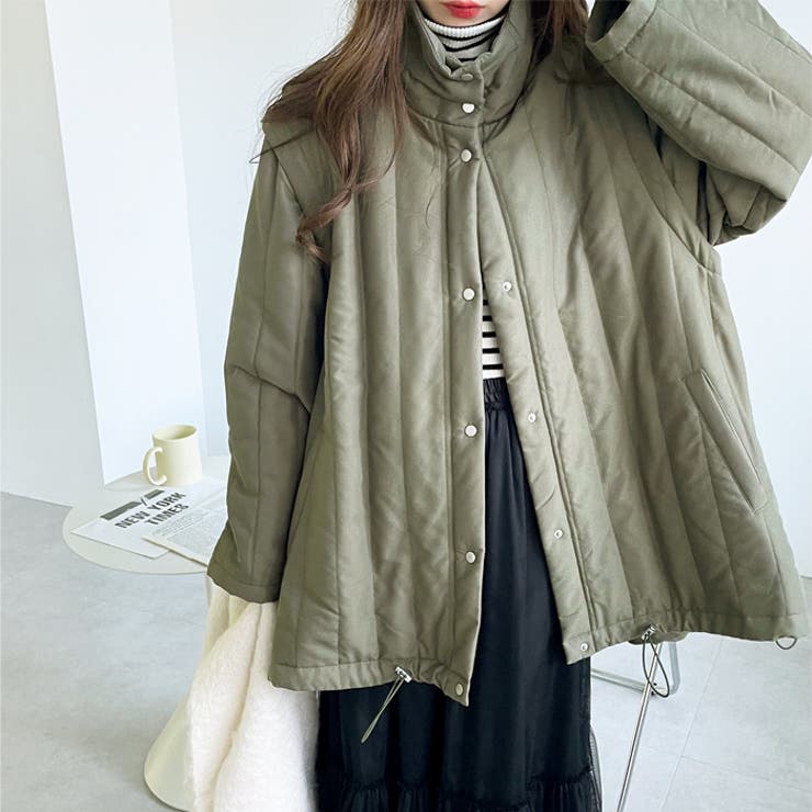 スタンドカラーマルチウェイキルティングコート[品番：GERW0010417