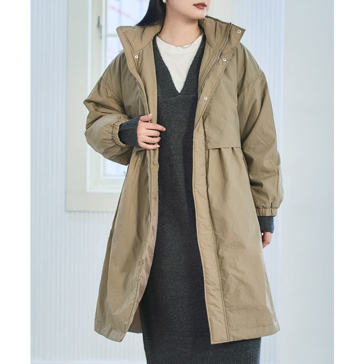 フード付き中綿モッズコート モッズコート レディース[品番