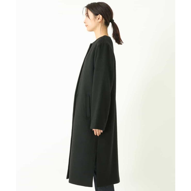 ウールカシミヤノーカラーロングコート[品番：ITKW0006186]｜a.v.v