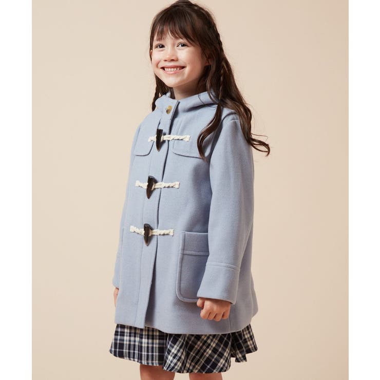 100-130]【選べる5色展開】ライトフェイクウールダッフルコート[品番